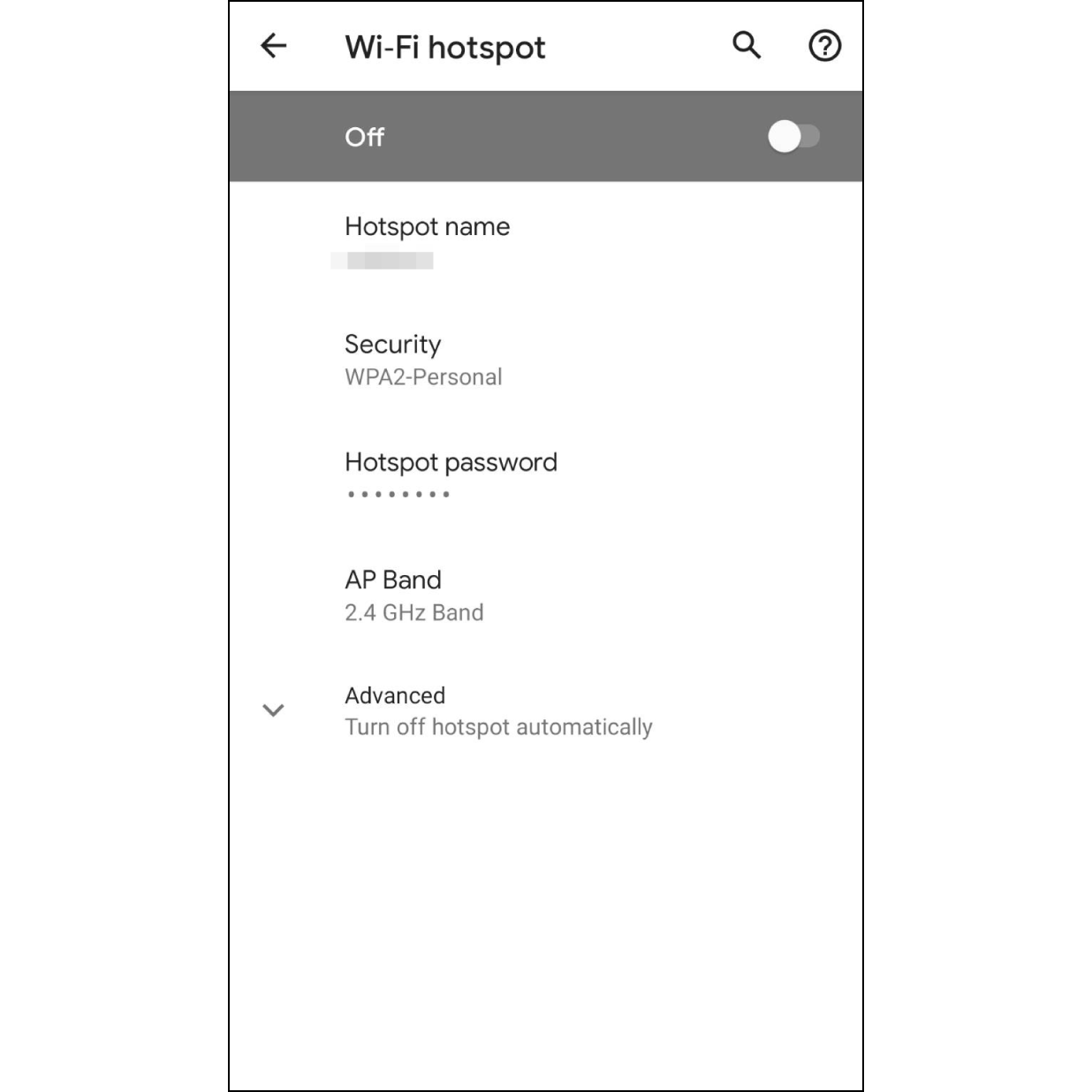 1. Set up Android HotspotGo to settings and set up Android hotspot name and password, then turn off the hotspot for now.(How to set up Android Hotspot)