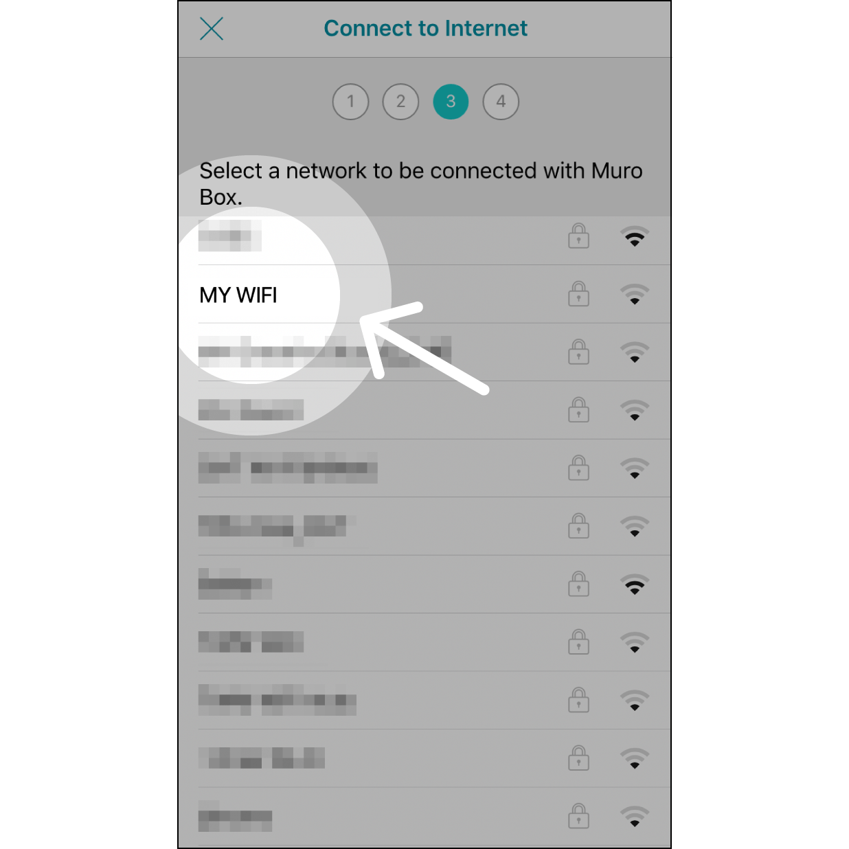 6. Choose the Wi-FiAt the Internet selection page, click on the Wi-Fi you want to connect with.