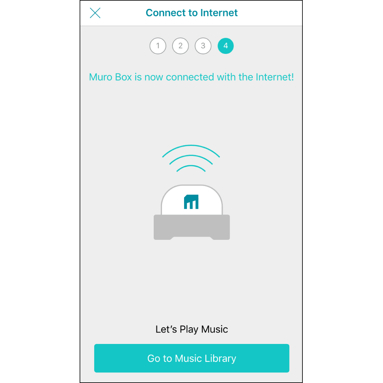 10. Connected to Muro Box Wi-FiAfter finishing the connection, you will hear a ding-dong sound from the Muro Box, and it will indicate “Connected to Muro Box.” Click “Go to the Playlist” to play songs.
