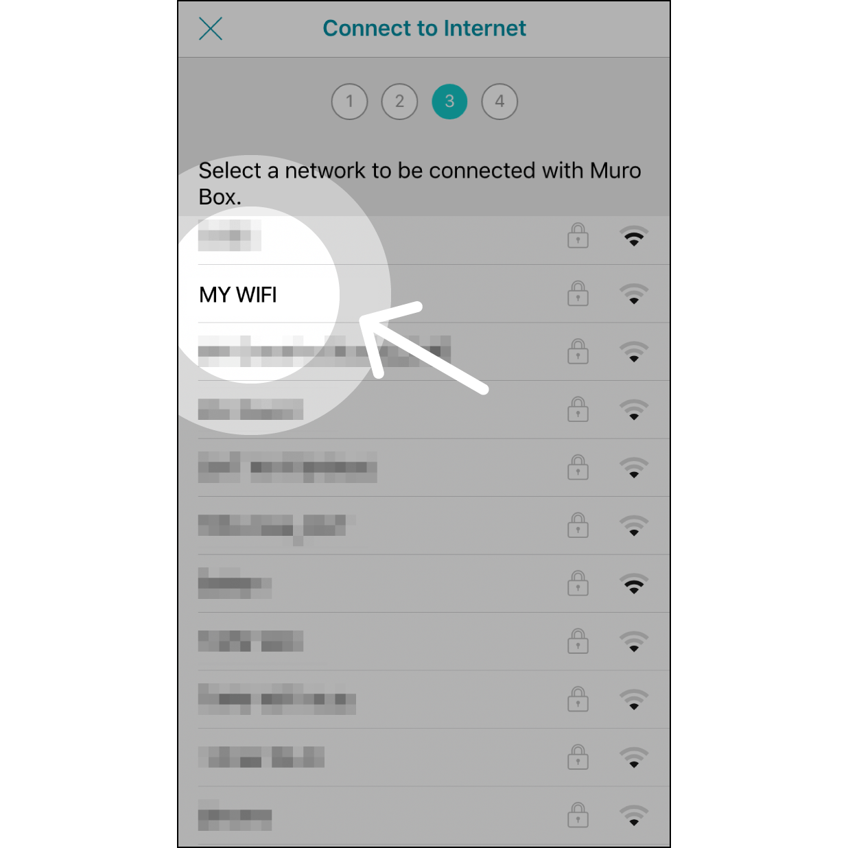 7. Choose the Wi-FiAt the Internet selection page, click on the Wi-Fi you want to connect with.