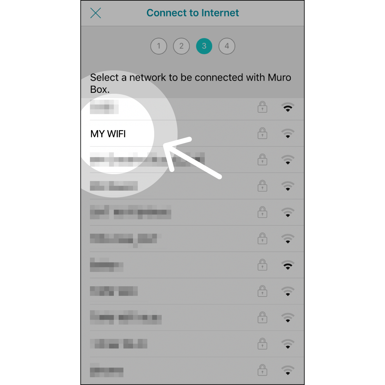 8. Choose the Wi-Fi After the internet selection page, click on the Wi-Fi you want to connect with. Please connect to 2.4GHz SSID.
