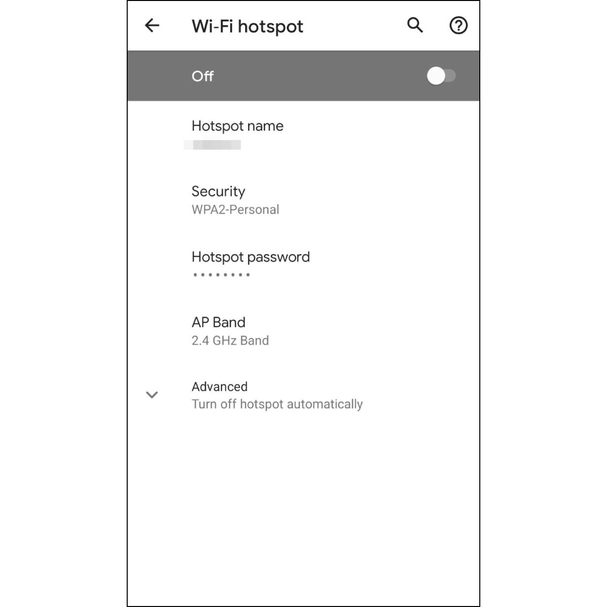 1.Set up Android Hotspot. Go to settings and set up Android hotspot name and password, then turn off the hotspot for now. (How to setup Android hotspot)