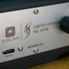 The close shot of Muro Box metal plate with the special customized laser engraving text and logo for Mr. Himuro's fans.