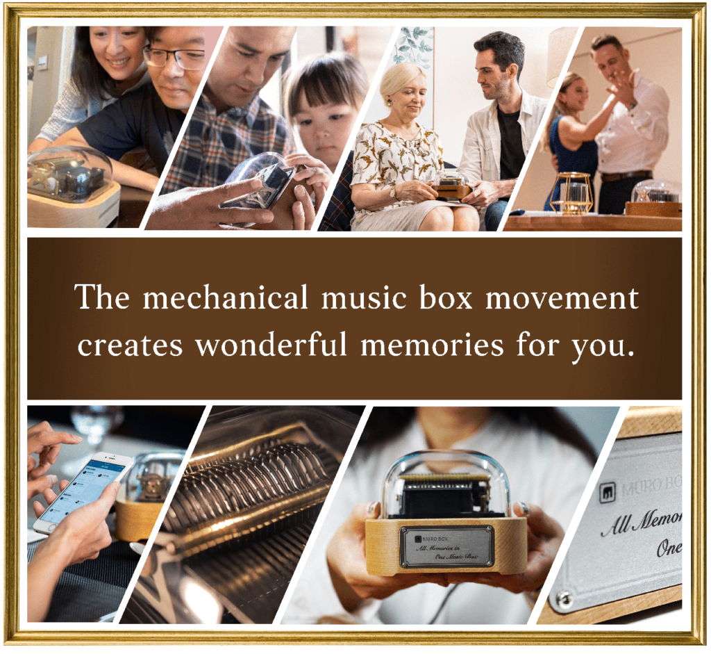 The mechanical music box movement creates wonderful memories for you.