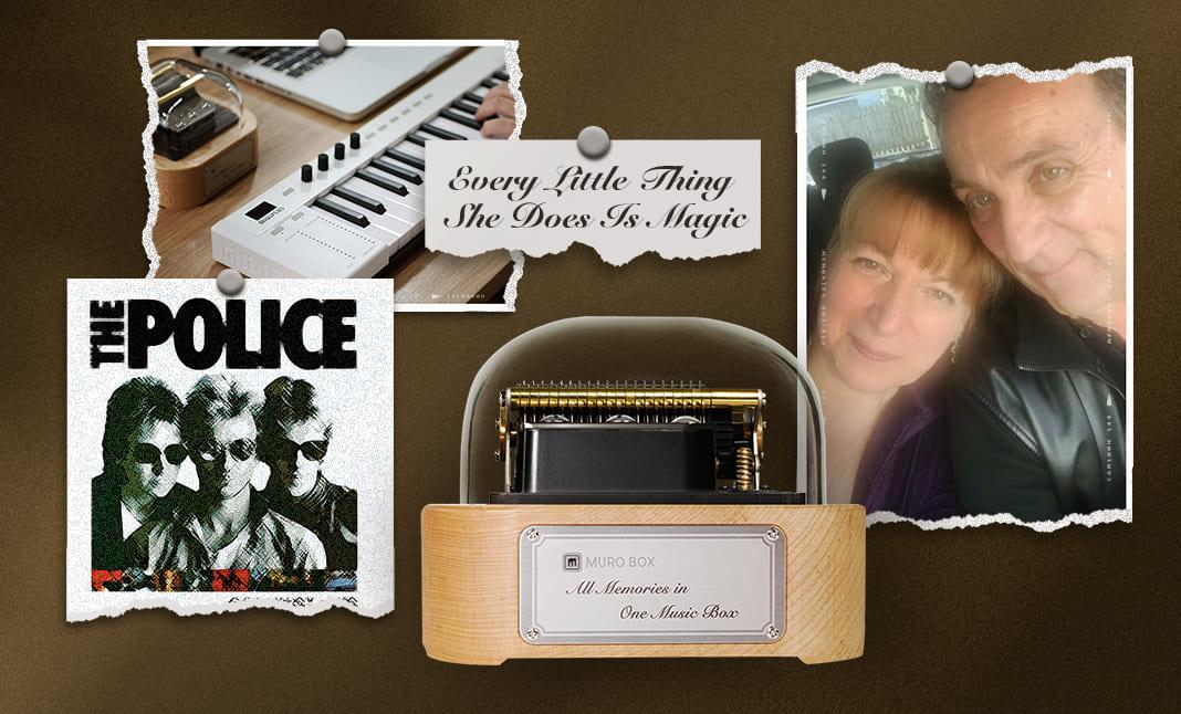 美國教授Lee Smith高興地在我們商城留言紀錄他用音樂盒演奏給老婆聽的感動時刻，留言中提到這首警察合唱團的歌曲-Every Little Thing She Does Is Magic是怎樣喚起他們倆年輕熱戀時期的回憶。