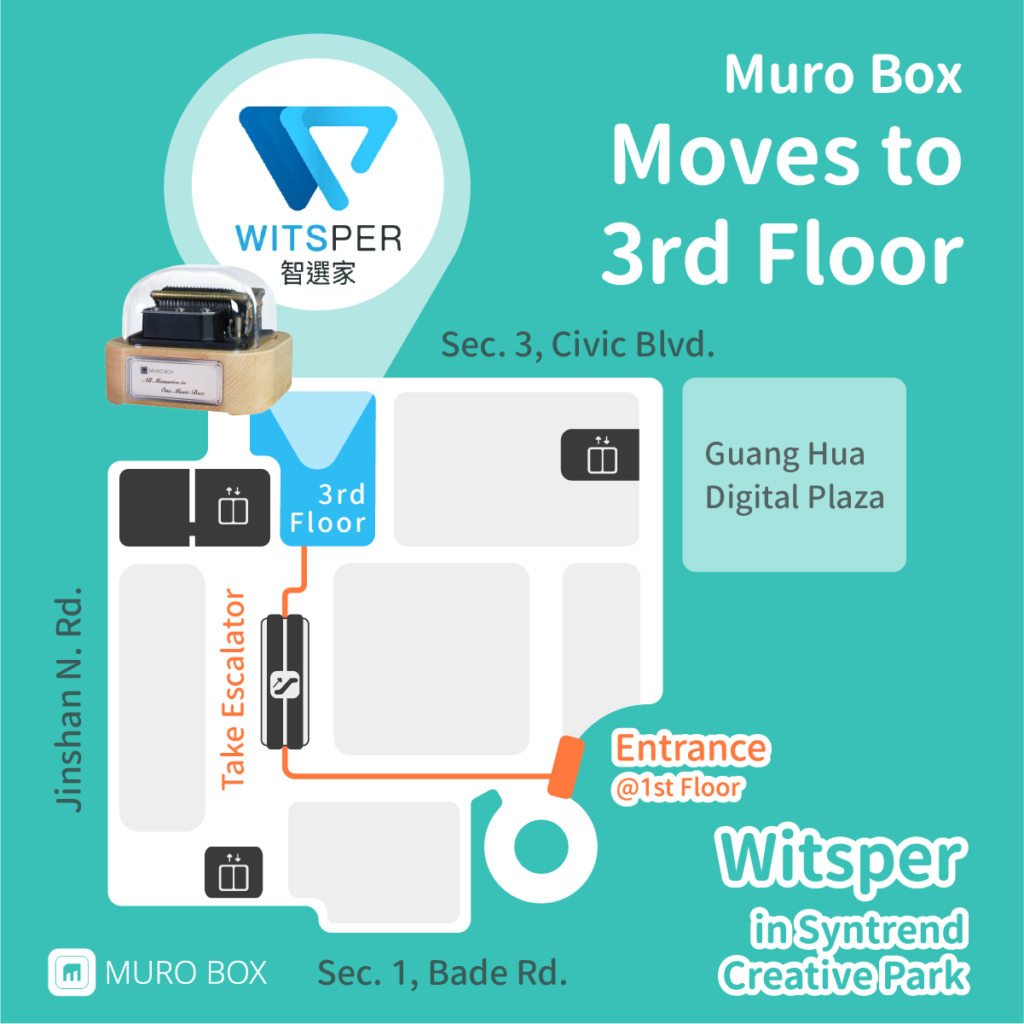 Muro Box is displayed at Witsper’s stire on the third floor of Syntrend Creative Park in Taipei city, Taiwan.