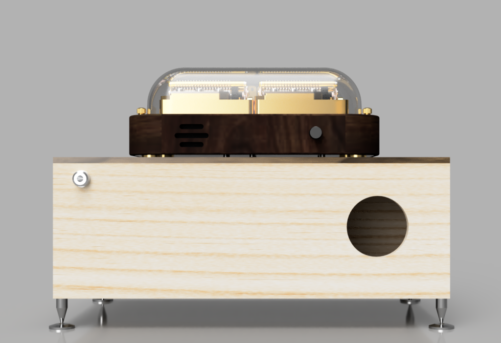 這是目前共鳴箱設計的正面。與音樂盒搭配氣勢十足。