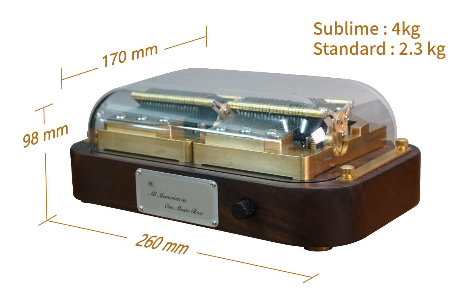 Muro Box-N40 measures 260 mm long x 170 mm wide x 98 mm high. The N40 Mufeng version weighs 4 kg (as shown in the image), and the N40 standard version weighs 2.3 kg. Both models are substantial.