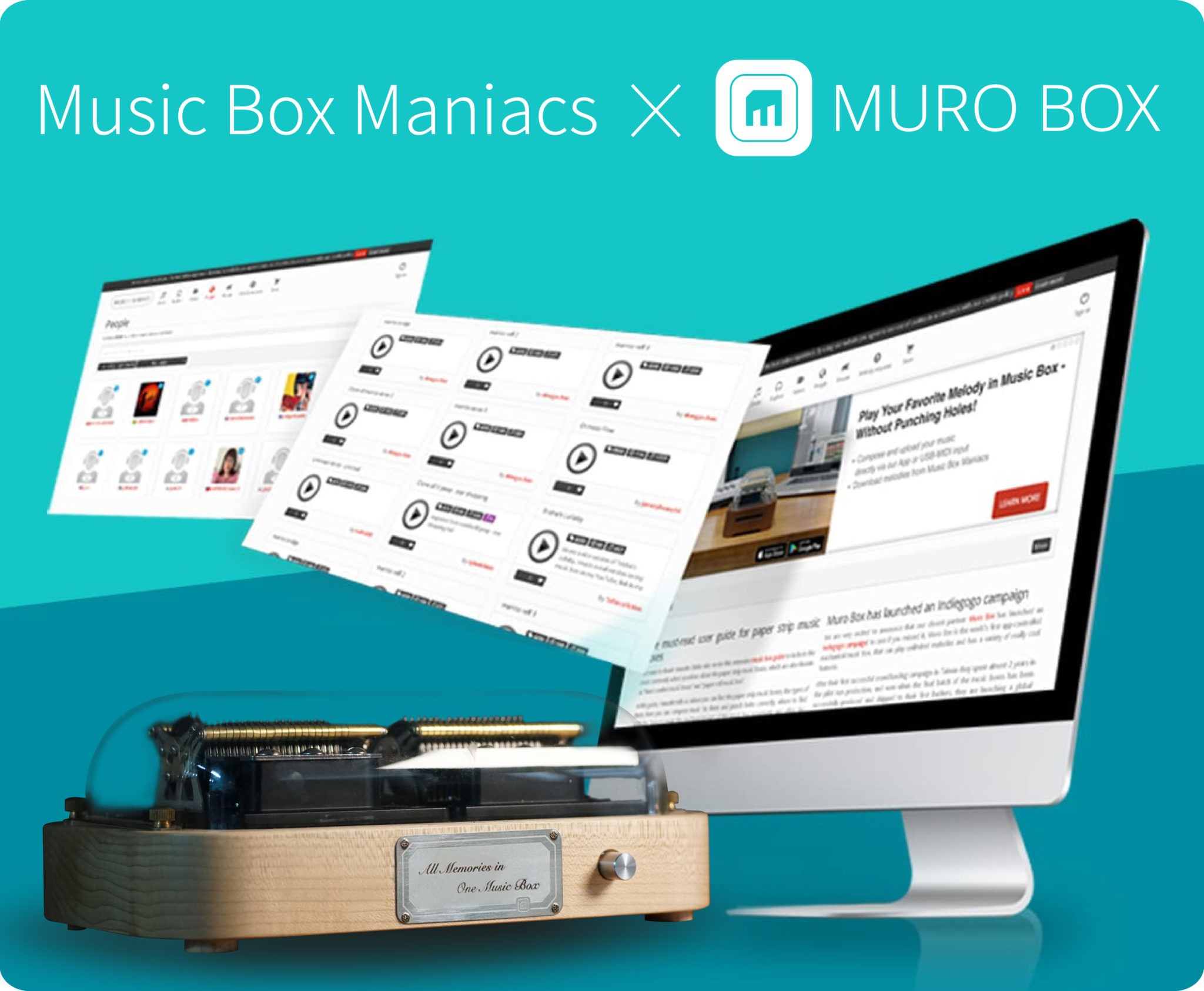 Muro Box App 可免费下载并搜寻全球最大的音乐盒线上社群的曲库：Music Box Maniacs (MBM) 的曲目！