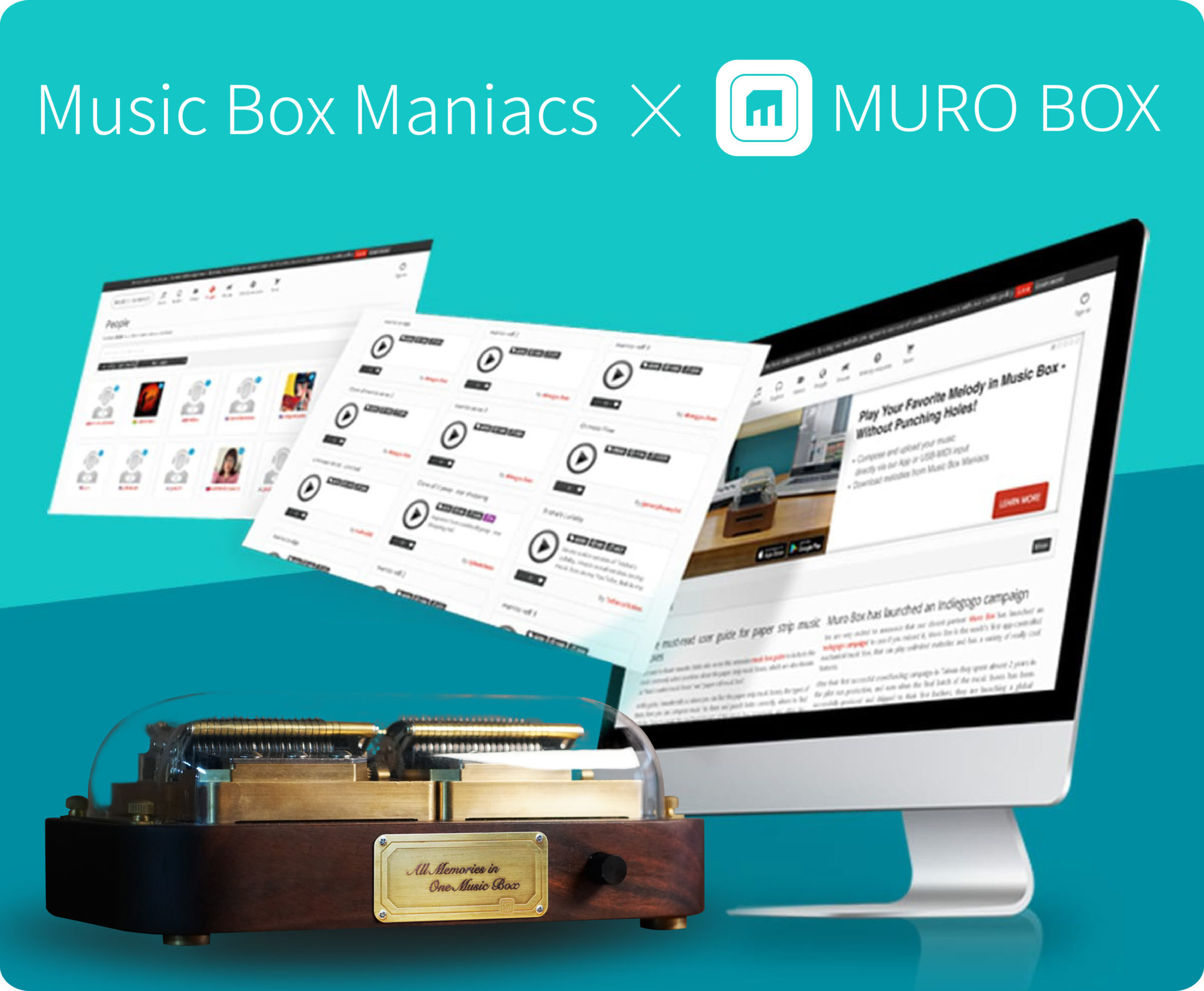 Muro Box App 可免费下载并搜寻全球最大的音乐盒线上社群的曲库：Music Box Maniacs (MBM) 的曲目！