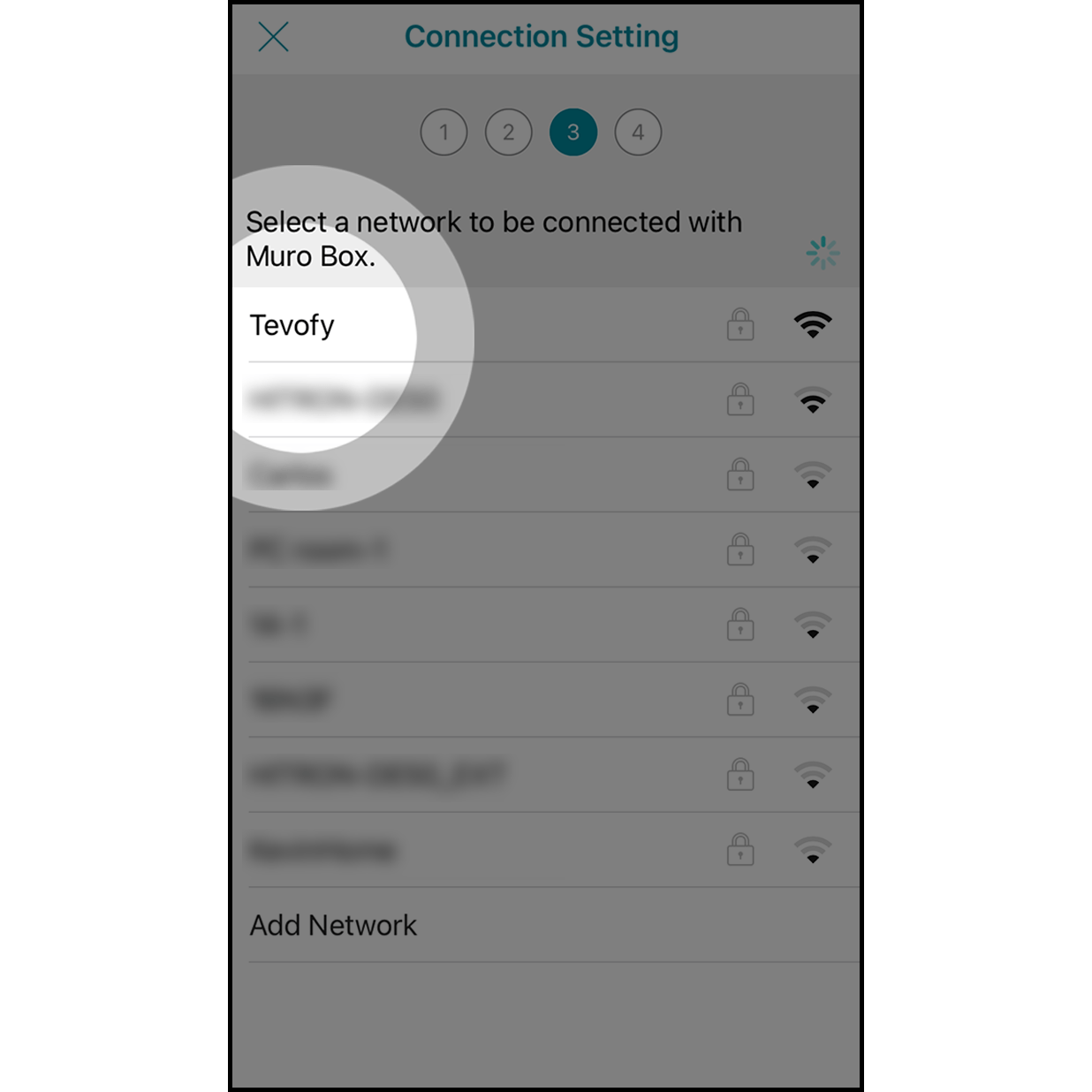 7.Choose the Wi-Fi At the Internet selection page, click on the Wi-Fi you want to connect with.