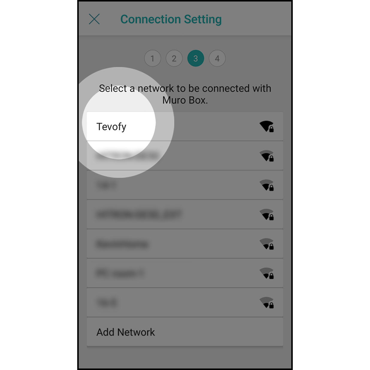 7.Choose the Wi-Fi At the Internet selection page, click on the Wi-Fi you want to connect with.