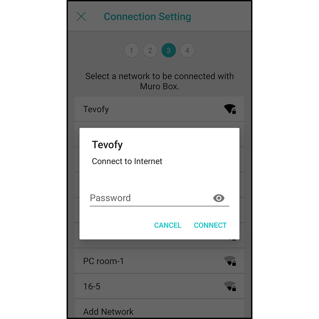 8.Connect the Wi-Fi At the Internet connecting page, enter the password and click on “Connect” (if your Internet is without password, please skip this page).