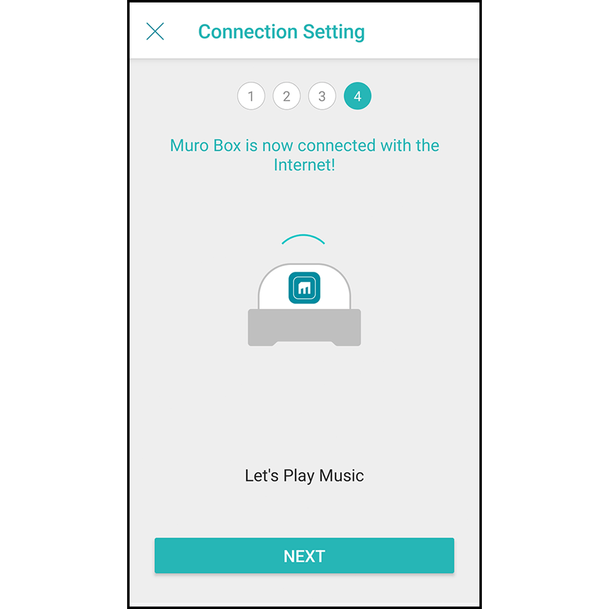 12.Internet Connection Completed
After the internet is successfully connected, Muro Box will play a short melody, and the app will show the internet is connected. Hit “Go to Library” to start using the app!