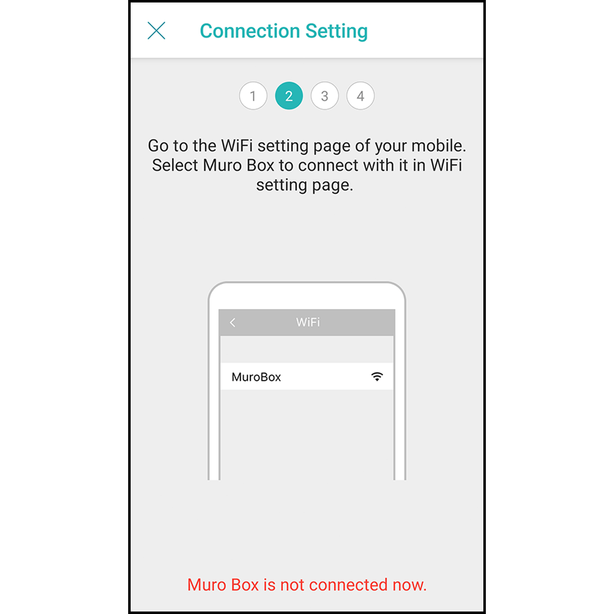6a.Join the Wi-Fi Network “MuroBox”
When the firmware version is less than 0.1.34, click the “Wi-Fi Setting” button.