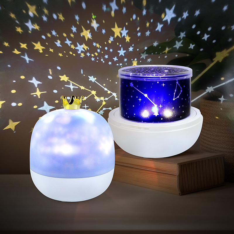 皇冠星空旋轉音樂盒投影燈,附遙控器