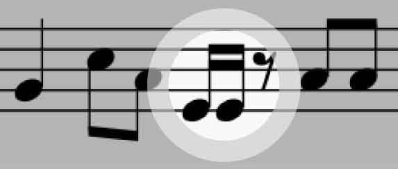 旋律是由「不同音階」組成時，Muro Box 的演奏速度幾乎沒有上限。 若譜上有類似這樣的16音符同音，請先注意整首歌曲 ♩ ≥ 75 BPM的情況下，將因為Muro Box智慧音樂盒撥齒可能來不及彈回而無法演奏，請取捨刪除較不影響旋律的那個重複音。