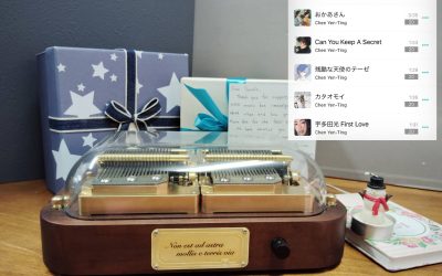 Muro Boxアプリ内の公開楽曲からお好きな曲を選び、あなた専用のプレイリストとしてオルゴールに代行アップロードするサービスをご提供しています。写真に写っているのはN40サブライム版オルゴールです。